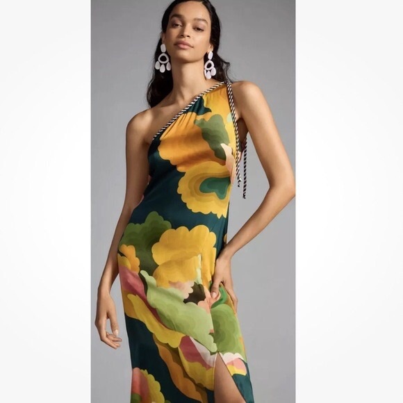 One-Shoulder Farm Rio x Anthropologie Multicolor Dress - Picture 13 of 15